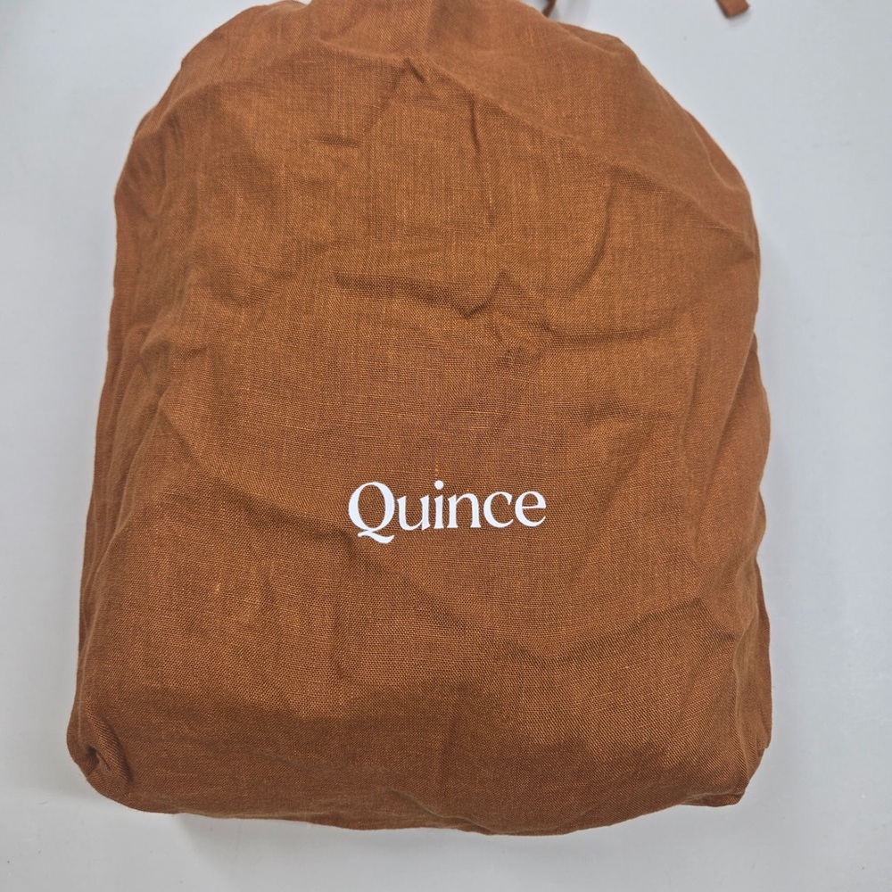 NWOT QUINCE European Linen Duvet Cover Set Twin Terracotta 1005 - Picture 6 of 9